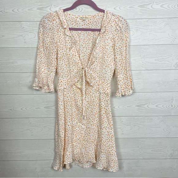 For Love & Lemons Nostalgic Tie Front Dress Mini Drees Size XS Star Print - Picture 5 of 12
